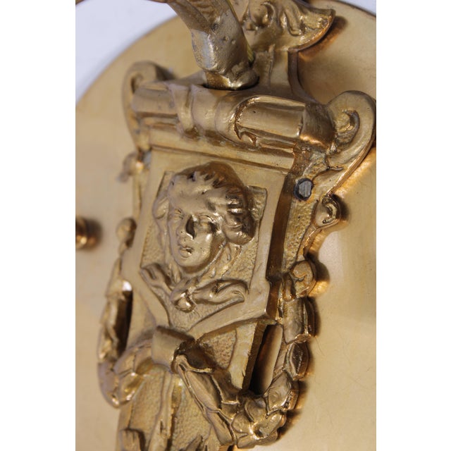 Pair of Antique French Style Brass Electrified Wall Sconces For Sale - Image 11 of 12