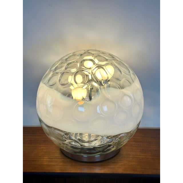 Vintage Murano Glass Ball Lamp with Blown and Bubbled Surface, 1970s For Sale - Image 10 of 14