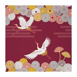 Ambiente Flower and Chevron 4 Fabric Wall Covering by Chiara Mennini for Midsummer-Milano For Sale