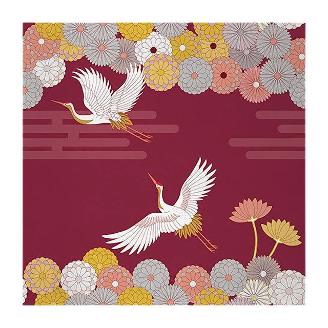 Ambiente Flower and Chevron 4 Fabric Wall Covering by Chiara Mennini for Midsummer-Milano For Sale