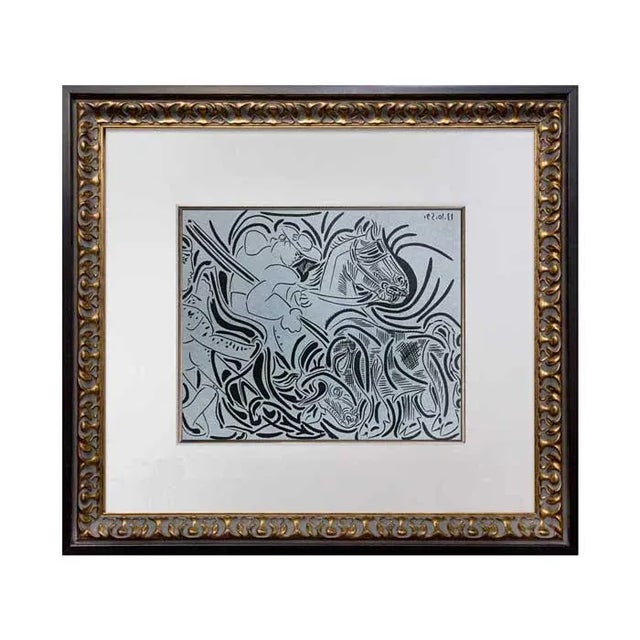 Pablo Picasso Linogravure Ltd Ed. "Pique” 1959 +Custom Frame For Sale - Image 4 of 6