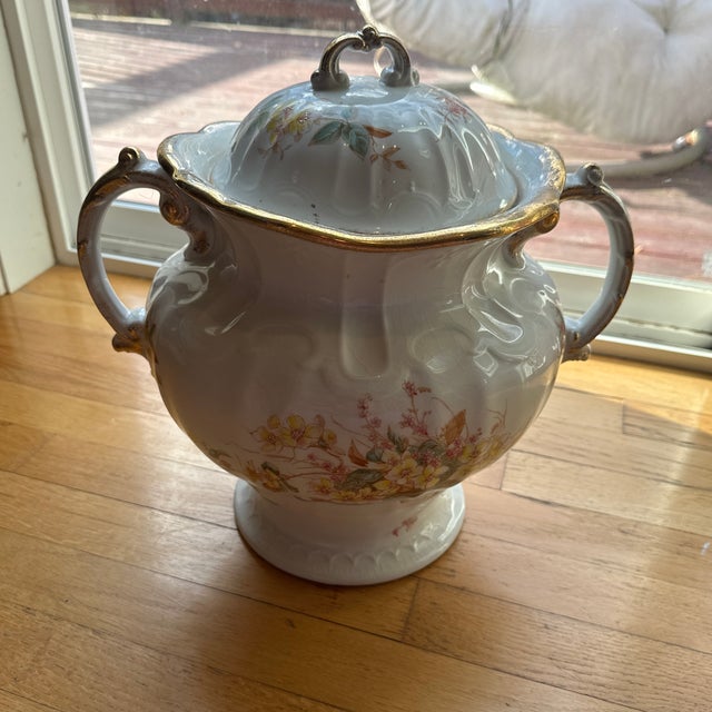 Ivory Antique Pottery With Lid For Sale - Image 8 of 11