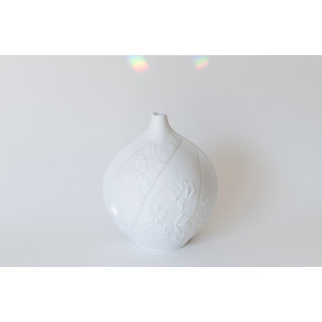 Mid Century Matte White Porcelain Botanical Vase by Ak Kaiser West Germany For Sale - Image 12 of 12
