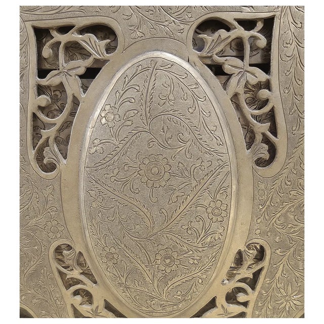 Silver 1960s Fred Zimbalist Musical Jewelry Cabinet — Hand-Engraved Nickel Silver, Plays Beautifully For Sale - Image 8 of 12