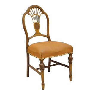 Mid 20th Century Vintage Joerns Bros Art Deco Walnut Fan Back Vanity Side Chair For Sale