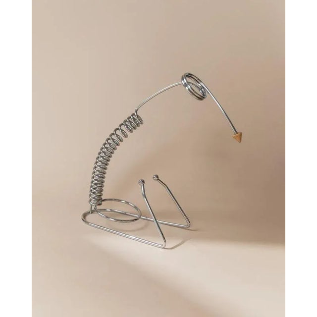 Vintage Space Age Stainless Steel Spiral Bottle Holder, Italy, 1980s For Sale - Image 6 of 11