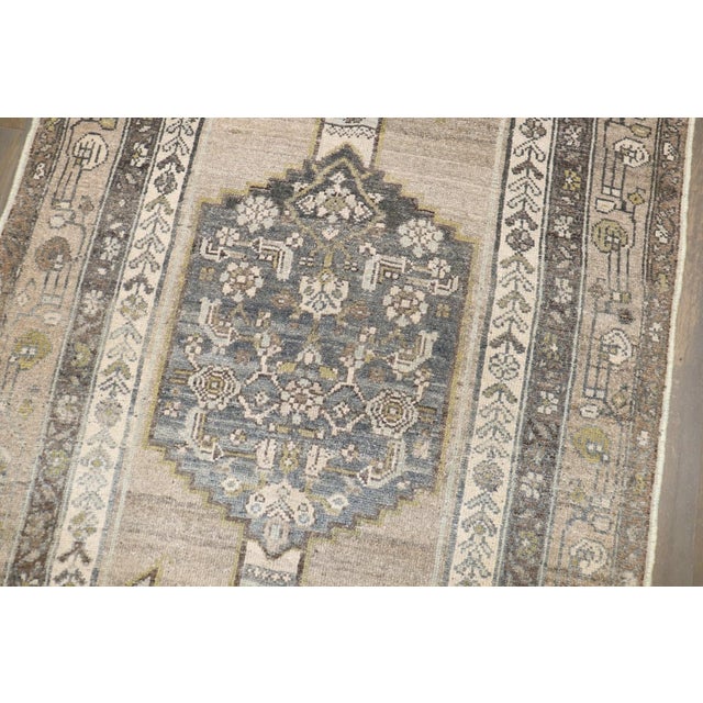 Textile Antique Hamedan Gray Wash Rug no. j5325 For Sale - Image 7 of 8