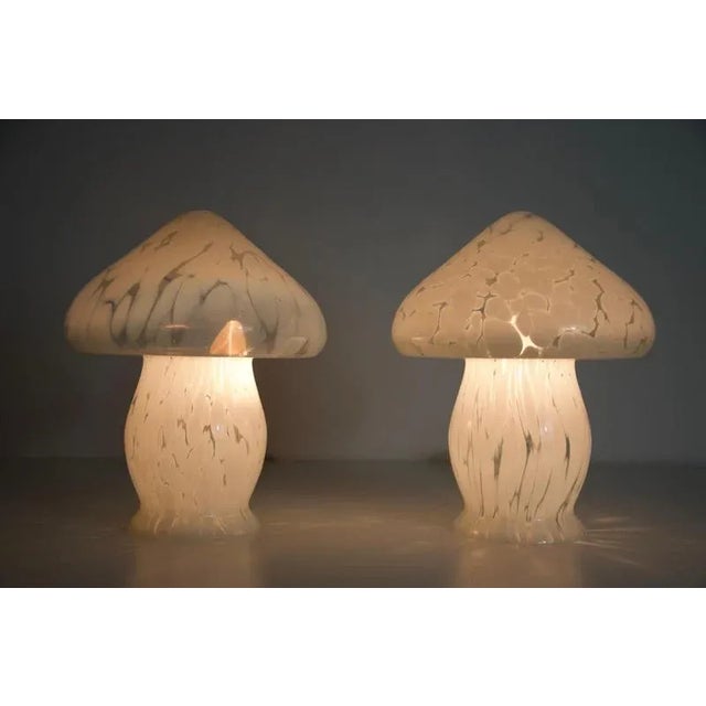 Gold Glass Mushroom Table Lamps attributed to Limburg, Germany, 1970s, Set of 2 For Sale - Image 8 of 12