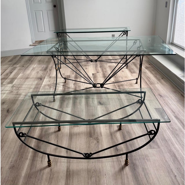 Metal 1980s 5-Piece Giacometti Style Brutalist Iron Table Suite - Set of 5 For Sale - Image 7 of 18
