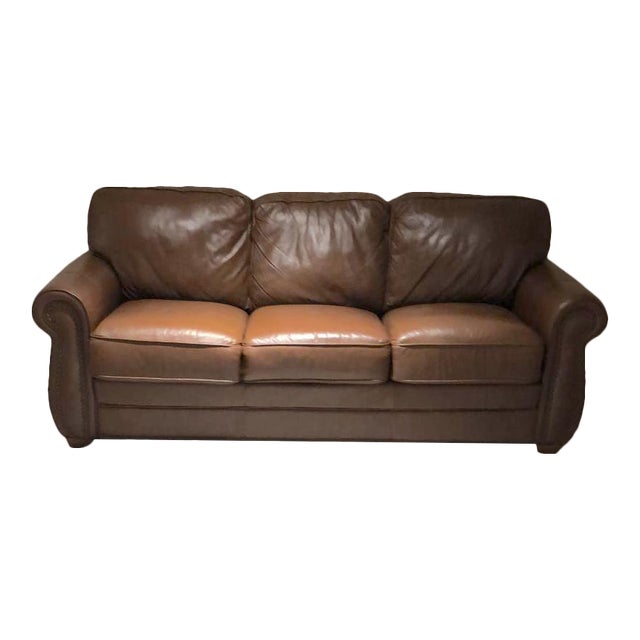 Palliser Leather Studded Sofa 2013 Chairish