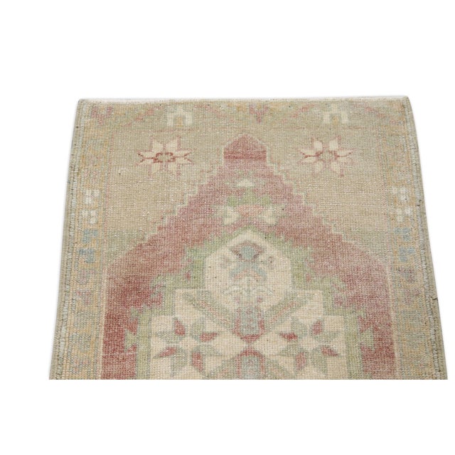 Oriental Hand Knotted Rug Turkish Mini Rug 1'10" x 2'11" For Sale - Image 4 of 5
