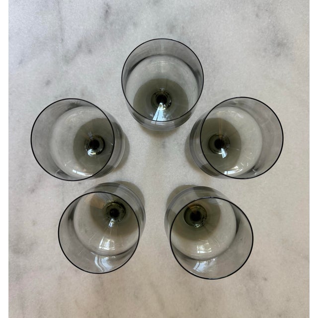 Set of 5 Mid Century Orrefors Rhapsody Smoke Cordial Glasses For Sale In Austin - Image 6 of 8