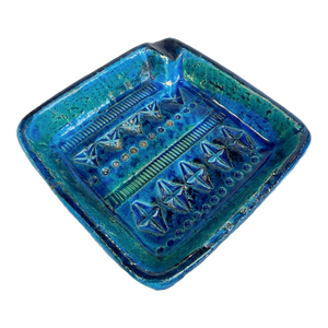 Vintage Bitossi Rimini Blue Ceramic Ashtray by Aldo Londi, Italy