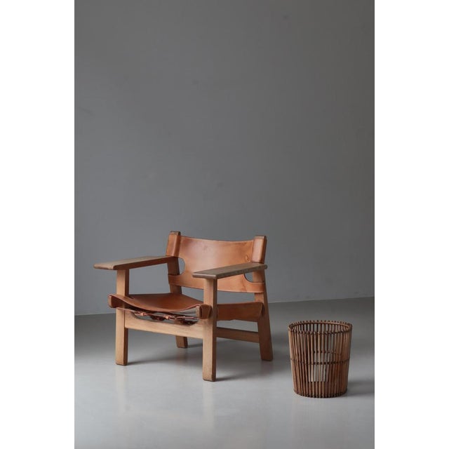 Danish Modern Paper Basket in Rattan and Cane attributed to Wengler, Copenhagen, 1930s For Sale - Image 12 of 14