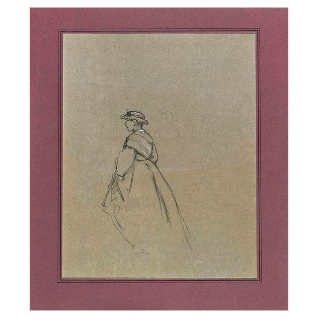 Jean Ferdinand Chaigneau 1, Figures, Original Drawing on Paper, Mid 19th-Century For Sale