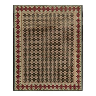 1920s Antique Kilim in Red, Beige-Brown and Green Tribal Geometric Pattern For Sale