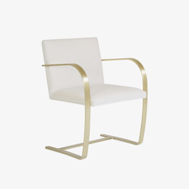 Brno Flat-Bar Chairs in Crème Velvet, Brushed Brass For Sale - Image 10 of 10