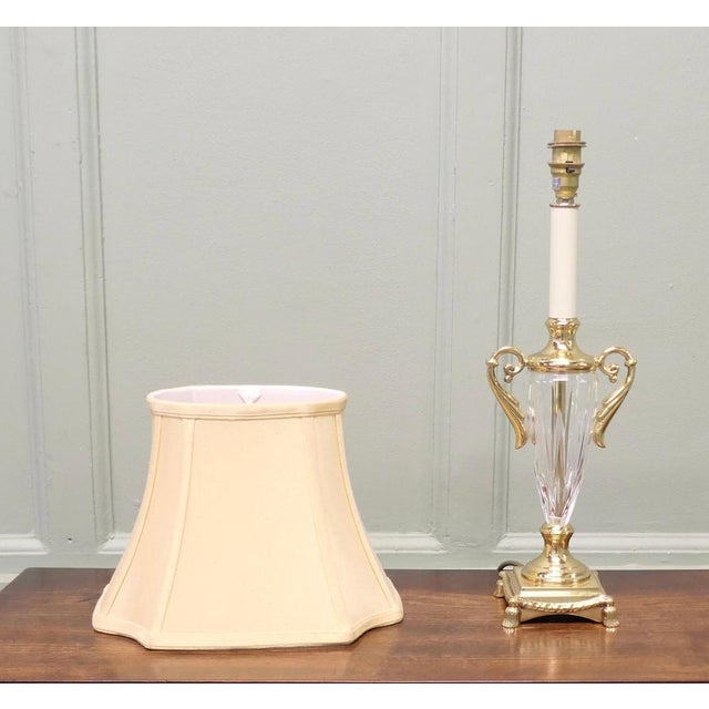 Gold Vintage Hollywood Regency Glass Table Lamps, 1980, Set of 4 For Sale - Image 8 of 9