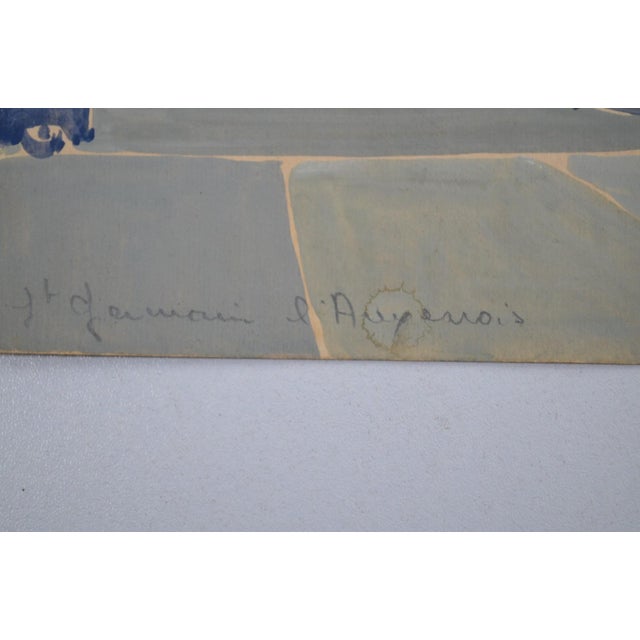 French School of the 20th Century "Paris - View of St Germain L'Auxerrois" Gouache Monogrammed, Dated 1958 For Sale - Image 9 of 11
