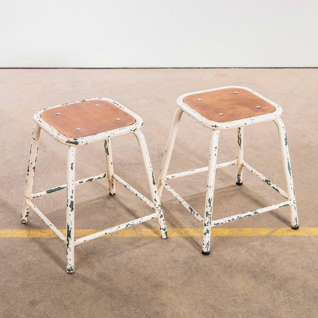 White Low Stacking Stools in White from Mullca, 1960s, Set of 2 For Sale - Image 8 of 8