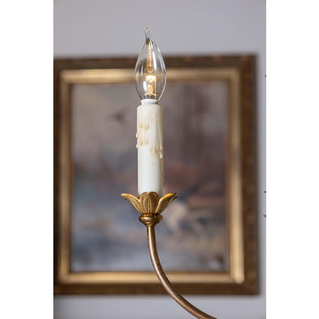 Mid 20th Century Mid 20th Century French Maison Charles-Inspired Gilt Bronze Chandelier For Sale - Image 5 of 10