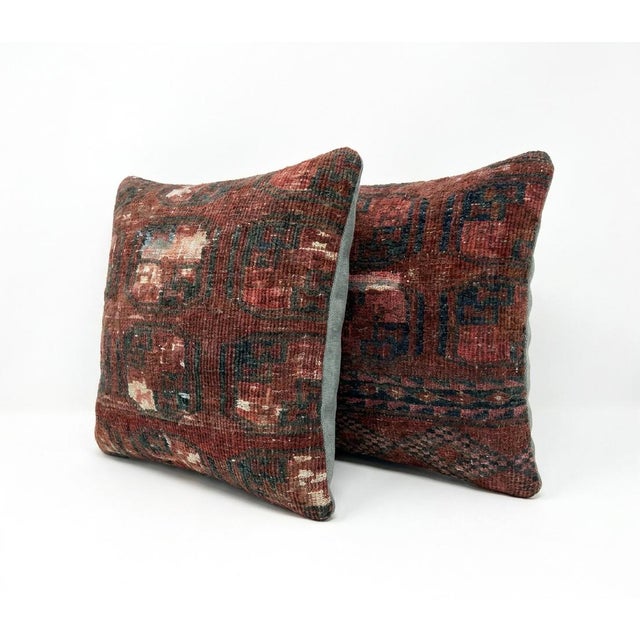 This beautiful 20'' x 20'' pillow cover set was made from authentic Turkish rug pieces. Bright colors of wool adorn the...