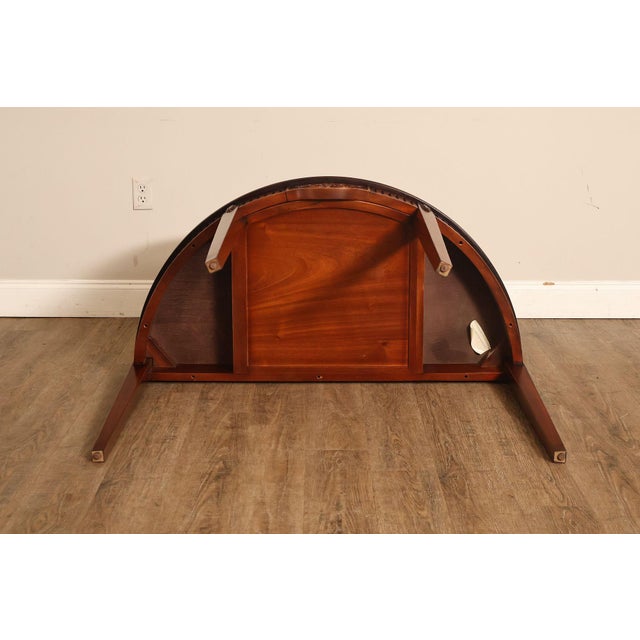Custom Mahogany Inlaid Demilune Console Table For Sale - Image 18 of 18