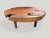 "Impressive ancient teak wood coffee table floating on mid century style cone legs and finished with a natural oil...