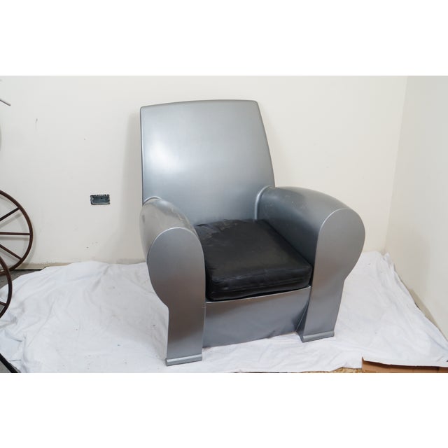1980's Philippe Starck Richard III Silver Armchair Baleri Italia For Sale In Chicago - Image 6 of 10
