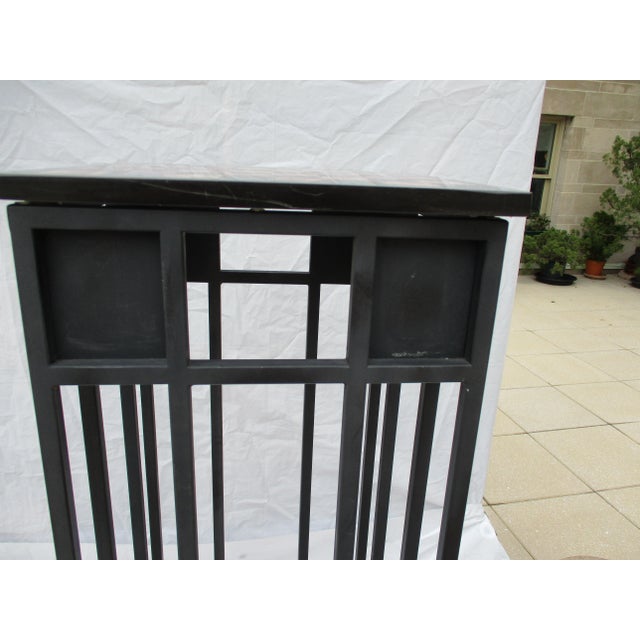 Tall Sculpture Stand With Marble Top Panel For Sale - Image 4 of 7