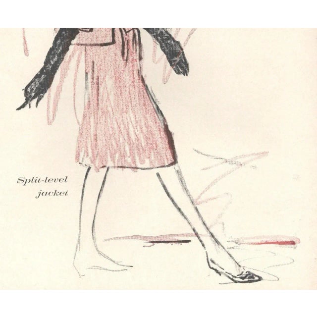 Mid-Century Modern 1960 Mid-Century Balenciaga Fashion Print For Sale - Image 3 of 3