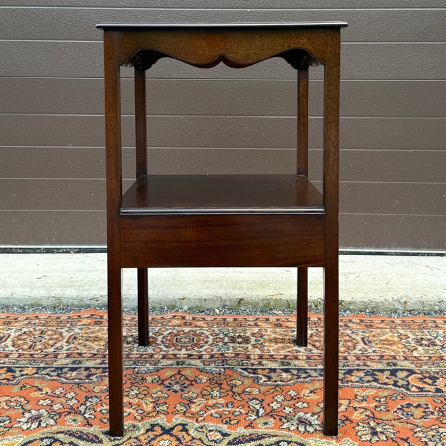 Vintage Saybolt Cleland English Traditional Mahogany Tiered Nightstand With Drawer For Sale - Image 11 of 18