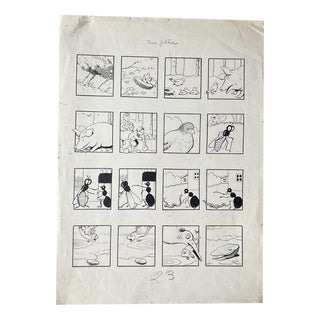 Benjamin Rabier, Three Fables, Ink Drawing For Sale