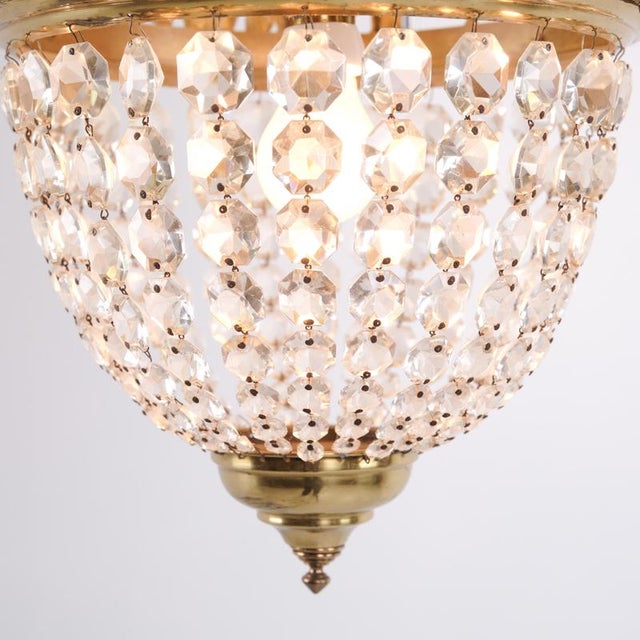 Metal Antique French 5-Arm Chandelier in Crystal and Gilt Bronze, 1890 For Sale - Image 7 of 9