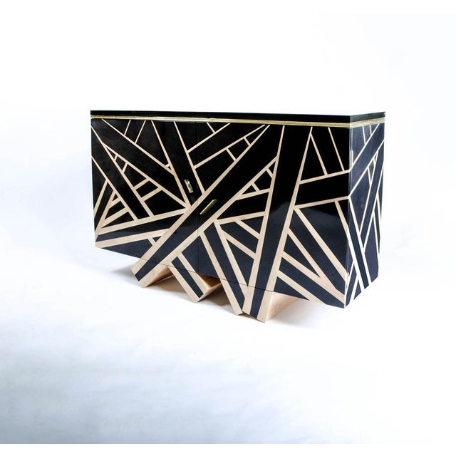 Lines Buffet in Black Pear Wood and White Holly by Aymeric Lefort For Sale - Image 10 of 15