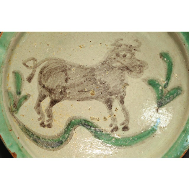 19th / 20th C Glazed Earthenware Bowl With Bull, Cuzco Pottery School 1 For Sale In Houston - Image 6 of 15