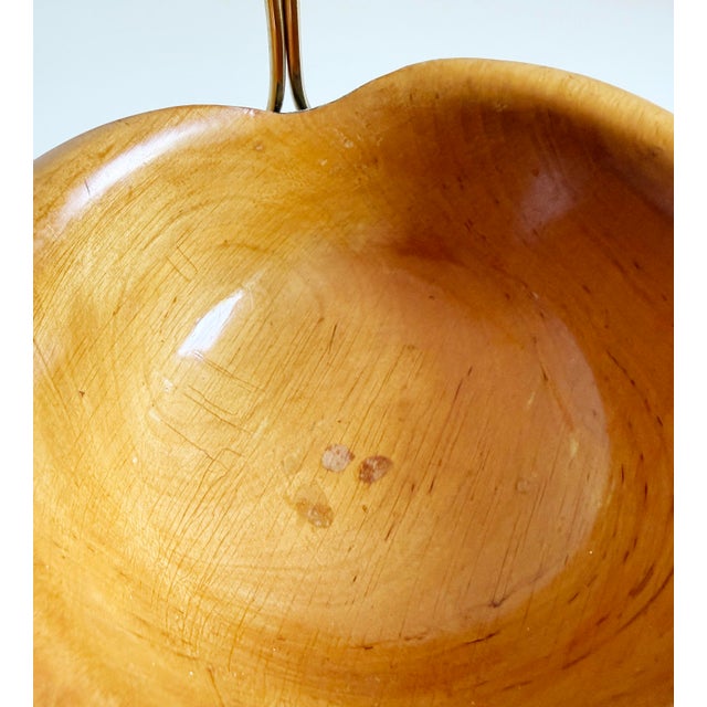 Aldo Tura for Macabo Cusano Goat Leather, Wood, & Brass Handled Bowl, Italy 1960s For Sale - Image 9 of 13