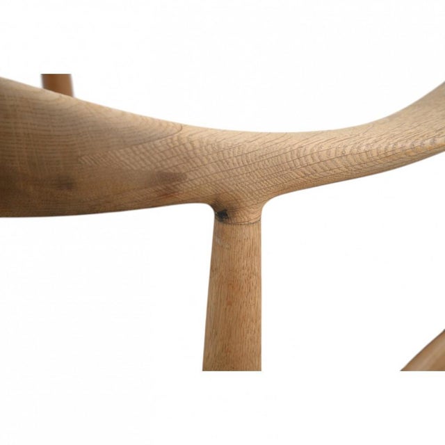 Vintage JH503 The Chair in Oak and Black Leather by Hans Wegner, 1960s For Sale - Image 11 of 18