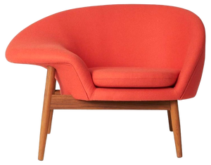 Fried Egg Left Lounge Chair in Apple Red by Warm Nordic