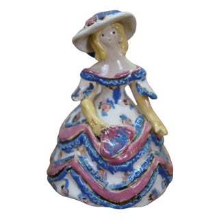Vintage Arts & Crafts Overbeck Pottery Southern Belle Grotesque Figurine Indiana For Sale