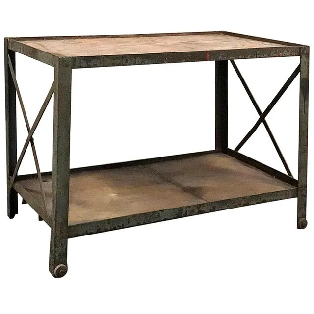 Antique Industrial Steel Cart ~ Table For Sale - Image 11 of 11
