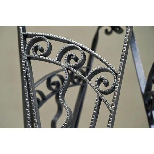 Metal French Art Deco Fer Forgé Side Table in Iron and Marble, 1930s For Sale - Image 7 of 15