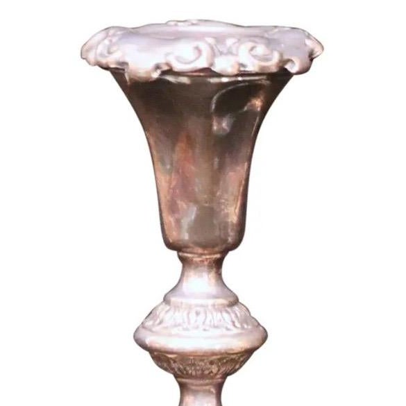 Late 19th Century Pair of 12-Inch Antique Norblin and Co. Warsaw Silver-Plate Shabbat Candlesticks - Ornate Victorian Repoussé Judaica For Sale - Image 5 of 17