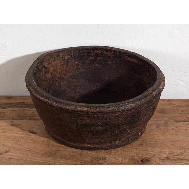Rustic Antique Carved Wooden Bowl For Sale - Image 3 of 6