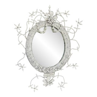 21st Century African Boho Hand Beaded Mirror For Sale