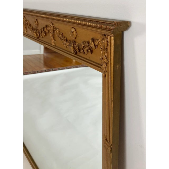 Vintage Art Nouveau Style Carved Gilt Wood Wall Mirror For Sale In Kansas City - Image 6 of 9