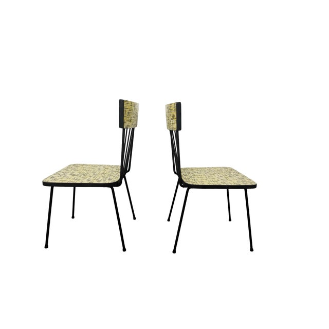 1960s Mid-Century Child’s Dinette Set With Yellow Crosshatch Laminate For Sale - Image 17 of 18