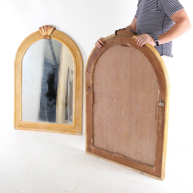 Rattan and Copper Mirrors, 1970s, Set of 2 For Sale - Image 14 of 15