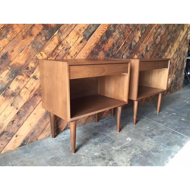Custom Mid Century Style Extra Large Nightstands a Pair Chairish