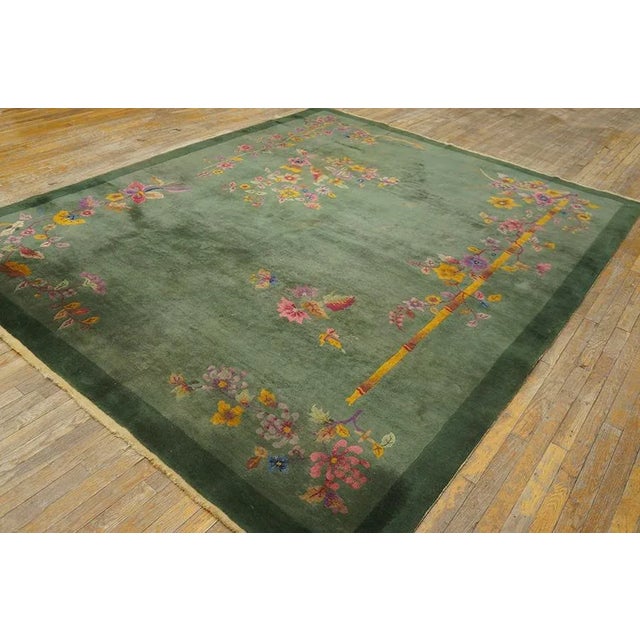 1920s Chinese Art Deco Carpet ( 7' 10'' x 9' 7'' - 239 x 292 cm) Antique Chinese – Art Deco Chinese Floral Knotted Rug,...